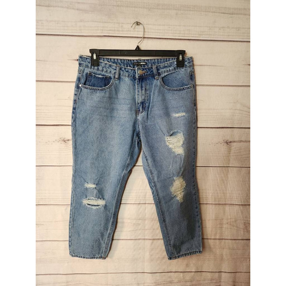 Fashion Nova Denim - Fashion Nova Womens‎ Capri Jeans Blue Distressed Medium Wash Mid Rise Juniors 11